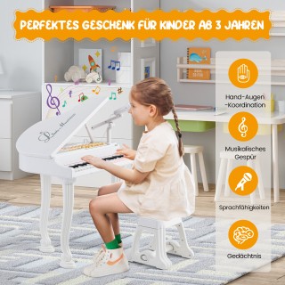 Costway Παιδικό Πληκτρολόγιο με 37 Πλήκτρα & Σκαμπό, Έξυπνη Ηλεκτρ... Costway Παιδικό Πληκτρολόγιο με 37 Πλήκτρα & Σκαμπό, Έξυπνη Ηλεκτρ...