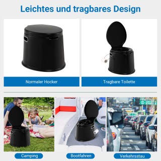 Costway  Φορητή Κάμπινγκ Τουαλέτα με Αποσπώμενο Κάδο - Υποστήριξη Β...