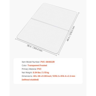 VEVOR Πατάκι Καρέκλας 36x48 ιντσών για Χαλιά YZDDDTYDJX36LVA7G001V0 VEVOR Πατάκι Καρέκλας 36x48 ιντσών για Χαλιά YZDDDTYDJX36LVA7G001V0