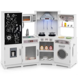 Costway Ξύλινη Παιδική Κουζίνα Γωνιακή με Φως & Ήχο, Πίνακα, Φούρν... Costway Ξύλινη Παιδική Κουζίνα Γωνιακή με Φως & Ήχο, Πίνακα, Φούρν...
