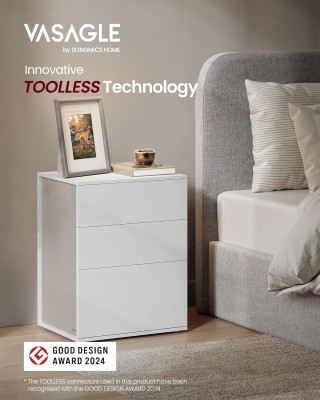 VASAGLE Κομοδίνο 45x35x58.7cm με 3 Συρτάρια, Χωρίς Εργαλεία Συναρμο... VASAGLE Κομοδίνο 45x35x58.7cm με 3 Συρτάρια, Χωρίς Εργαλεία Συναρμο...