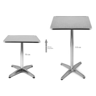 BAKAJI  Τραπέζι Μπαρ Μπιστρό Ψηλό Αλουμινίου Τετράγωνο 60x60x110cm ...