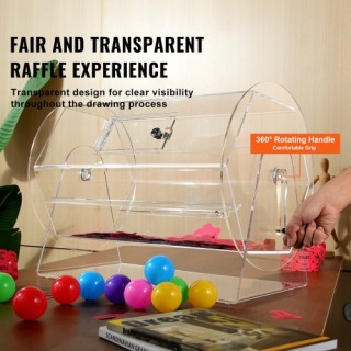 VEVOR Ακρυλική Κληρωτίδα, Χωρητικότητα 10000 Εισιτήρια ή 300 Μπάλες...