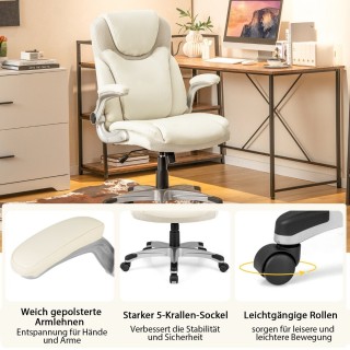 Costway  Εργονομική Καρέκλα Γραφείου με Ρυθμιζόμενο Ύψος και Ανακλι...