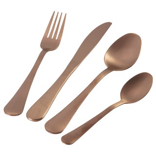 Galileo Σετ 24 ανοξείδωτα μαχαιροπίρουνα 180 σε σατινέ χαλκό 5th Av...