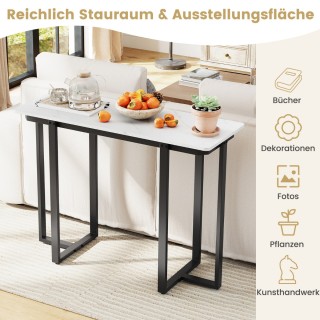 Costway Στενός Μοντέρνος Κονσόλα Τραπέζι με Μαύρη Όψη Μαρμάρου - 10...