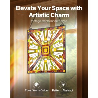 VEVOR Διακοσμητικό Κρεμαστό Παράθυρο Τίφανι 20x21 με Αλυσίδα ZXFXCS... VEVOR Διακοσμητικό Κρεμαστό Παράθυρο Τίφανι 20x21 με Αλυσίδα ZXFXCS...