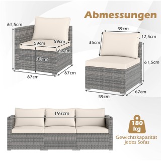 Costway Σετ Κήπου 3 Τεμαχίων με 3θέσιο Αρθρωτό Καναπέ από PE Rattan... Costway Σετ Κήπου 3 Τεμαχίων με 3θέσιο Αρθρωτό Καναπέ από PE Rattan...