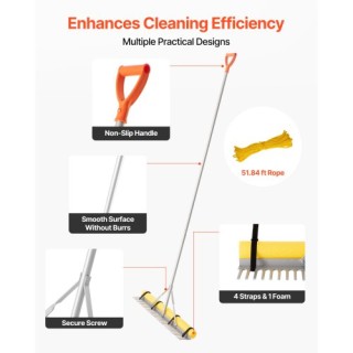 VEVOR Μεγάλη Βαρέως Τύπου Αλουμινένια Τσουγκράνα Τοπίου, 914mm Κεφα...