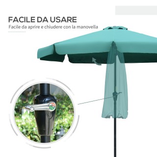 Outsunny Στρογγυλή Ομπρέλα Κήπου με Κλίση και Μανιβέλα, από Αλουμίν...