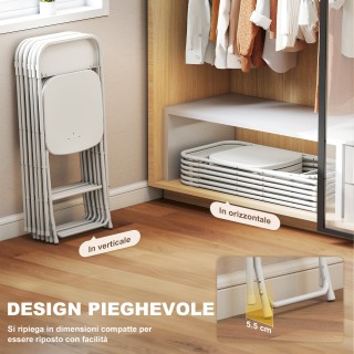 HOMCOM Σετ 6 Πτυσσόμενες Καρέκλες με Οπές Αποστράγγισης σε Πλαστικό...