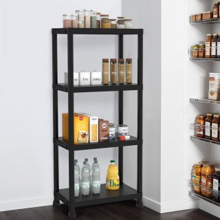 Πλαστική Ραφιέρα Αποθήκευσης με 4 Ράφια 61 x 31 x 131 cm Μαύρο 200... Πλαστική Ραφιέρα Αποθήκευσης με 4 Ράφια 61 x 31 x 131 cm Μαύρο 200...