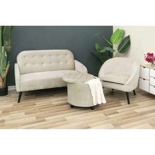 Galileo Ευρύχωρη Πολυθρόνα Σαλονιού Sibilla σε Χρώμα Τορτόρα με Βελ...