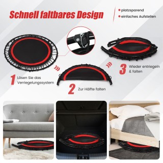 Costway  Μίνι Τραμπολίνο Γυμναστικής φ101cm με Ρυθμιζόμενη Λαβή & 2...