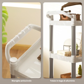 HOMCOM Καρότσι Σερβιρίσματος 3 Επιπέδων από PP και Κράμα Αλουμινίου... HOMCOM Καρότσι Σερβιρίσματος 3 Επιπέδων από PP και Κράμα Αλουμινίου...