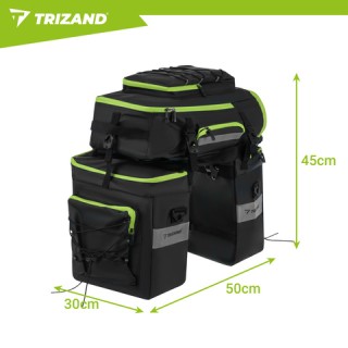 Trizand Τσάντα Ποδηλάτου Πορτμπαγκάζ 3 σε 1 Αδιάβροχη 65L με Πλαϊνέ... Trizand Τσάντα Ποδηλάτου Πορτμπαγκάζ 3 σε 1 Αδιάβροχη 65L με Πλαϊνέ...