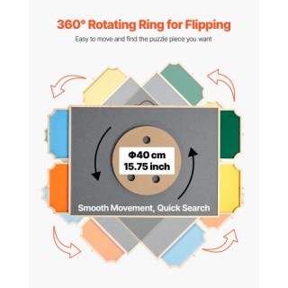 VEVOR Φορητός Ξύλινος Πίνακας Παζλ με Συρτάρια 1500 Κομματιών (86x6...