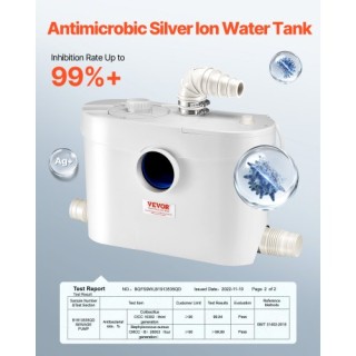 VEVOR Ισχυρή Αντλία Μακερατέρ για Υπόγειο Τουαλέτας και Νιπτήρα MTJ...