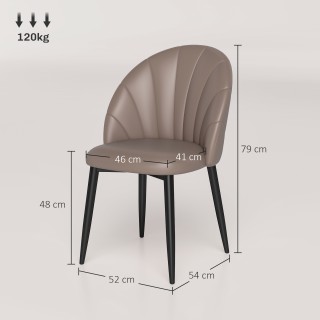 Σετ 2 Καρέκλες Τραπεζαρίας από PU Δέρμα με Μεταλλικά Πόδια και Πλάτ... Σετ 2 Καρέκλες Τραπεζαρίας από PU Δέρμα με Μεταλλικά Πόδια και Πλάτ...