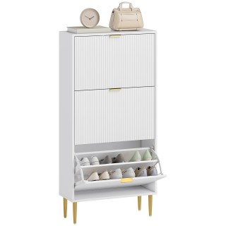 HOMCOM Σκρίνιο Slim για 18 Ζευγάρια Παπούτσια με 3 Αναδιπλούμενα Συ...