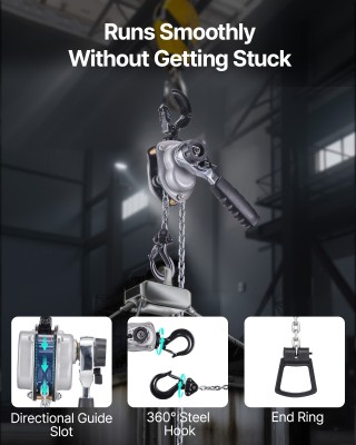 VEVOR Χειροκίνητος Ανυψωτήρας Αλυσίδας 250KG, 3M, G80 Ατσάλινη Αλυσ...