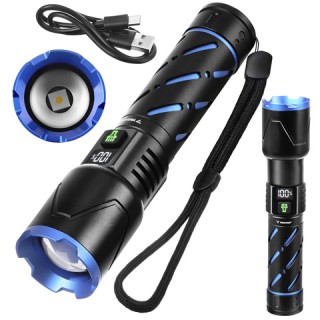 Trizand Φακός LED Τακτικός 800 lm Επαναφορτιζόμενος με USB-C, 5000 ...