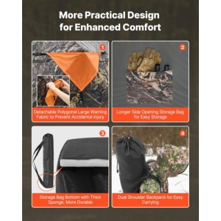 VEVOR Φορητό Κυνήγι Παραλλαγής Επιτόπιο Καμουφλάζ 4-5 Άτομα Με Τσάν...