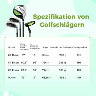 Costway  Πλήρες Σετ Junior Γκολφ για Παιδιά 8-10 Ετών με Τσάντα και...