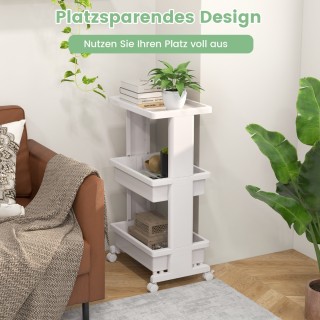 Costway  Τροχήλατο Καρότσι 3 Επιπέδων για Εξοικονόμηση Χώρου και Μέ...