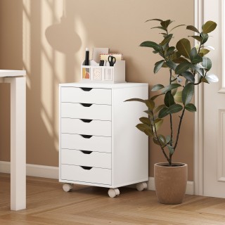 HOMCOM Συρταριέρα Γραφείου με 6 Συρτάρια και 4 Ρόδες με Κλείδωμα, 4...