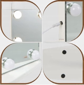 Costway Καθρέπτης Μακιγιάζ με LED Φωτισμό 65 x 14 x 52.5 cm  JV11894WH