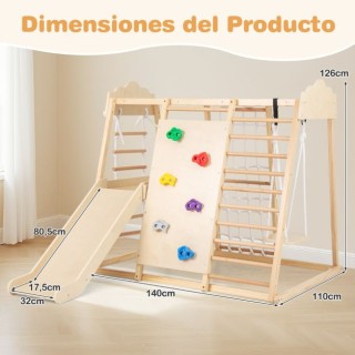 Costway Σετ Γυμναστικής 8-σε-1 από Ξύλο Montessori με Κλιμακοστάσια...