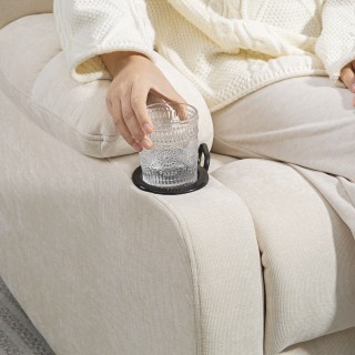 HOMCOM Πολυθρόνα Ανακλινόμενη 135° με Θήκες Ποτηριών και Υποπόδιο, ...