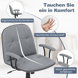 Costway Εργονομική Καρέκλα Γραφείου από Τεχνητό Δέρμα με Επενδυμένα...