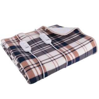 Kooper Διπλή θερμαινόμενη κουβέρτα Tartan 140x160 cm με 2 τηλεχειρι...