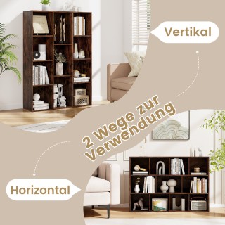 Costway Ράφι Βιβλίων με 11 Θέσεις, 74 x 24 x 106 cm, Καφέ CB10703CF Costway Ράφι Βιβλίων με 11 Θέσεις, 74 x 24 x 106 cm, Καφέ CB10703CF