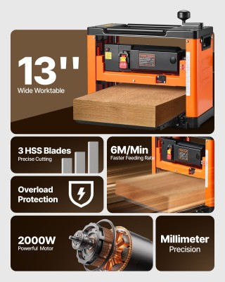 VEVOR Πλανηάκι Στιλβώματος, 330 mm, 2000W, 23500 RPM, Με Διπλούς Κύ...