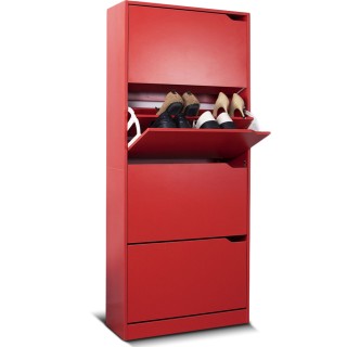 BAKAJI  Ντουλάπα παπουτσιών 4 φύλλων με ράφια διπλού βάθους, χρώμα ...