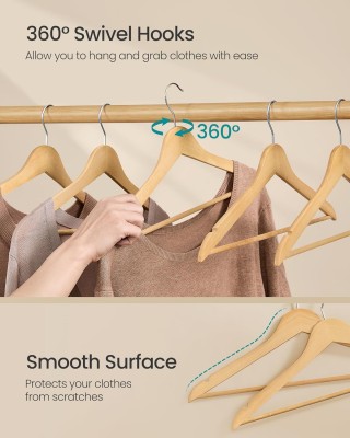 SONGMICS Σετ 30 τμχ Ξύλινες Κρεμάστρες από Μασίφ Ξύλο Σημύδας, Φυ... SONGMICS Σετ 30 τμχ Ξύλινες Κρεμάστρες από Μασίφ Ξύλο Σημύδας, Φυ...