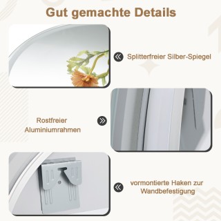 Costway  Καθρέφτης μπάνιου LED με φωτισμό 60cm, ασημί, αντιθαμβωτικ...