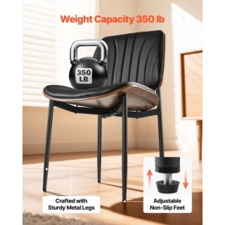 VEVOR Σετ 2 Μοντέρνες Δερμάτινες Καρέκλες Τραπεζαρίας με Μεταλλικά ...