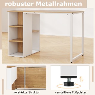 Costway Γραφείο Υπολογιστή σε Φυσικό Χρώμα για το Σπίτι και το Γραφ...