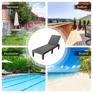 Costway Σετ 2 Ξαπλώστρες Κήπου και Μπαλκονιού με Ρυθμιζόμενη Πλάτη,...