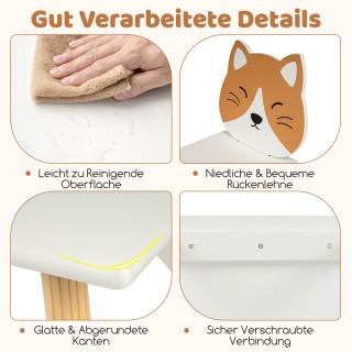 Costway Παιδικό τραπέζι με 2 καρέκλες, σετ γραφείου με ξύλινα πόδια...