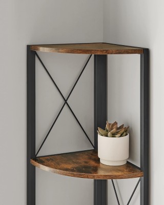 Γωνιακή Ραφιέρα 5 Επιπέδων 30 x 30 x 160cm– Vintage Καφέ/Μαύρο LLS... Γωνιακή Ραφιέρα 5 Επιπέδων 30 x 30 x 160cm– Vintage Καφέ/Μαύρο LLS...
