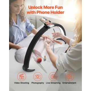 VEVOR Φωτιστικό Γραφείου 40W Ημισέληνος με Βάση Κινητού και Ρυθμιζό...