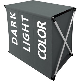 BAKAJI Πτυσσόμενο Καλάθι Απλύτων 3 Θέσεων Μεταλλικό & Υφασμάτινο, 6...