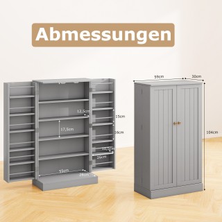 Costway Γκρι Ελεύθερο Μπουφέ-Ντουλάπι Κουζίνας με Πόρτες & Ρυθμιζόμ... Costway Γκρι Ελεύθερο Μπουφέ-Ντουλάπι Κουζίνας με Πόρτες & Ρυθμιζόμ...