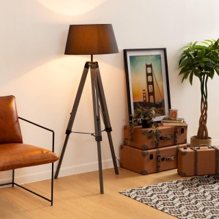 Atmosphera Επιδαπέδιο Ξύλινο Φωτιστικό Industrial 348εκ. με Μαύρο Κ... Atmosphera Επιδαπέδιο Ξύλινο Φωτιστικό Industrial 348εκ. με Μαύρο Κ...