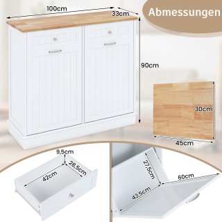 Costway Ντουλάπι Κουζίνας 90 x 33x 100 cm με 2 Πόρτες, Επιφάνεια Κο... Costway Ντουλάπι Κουζίνας 90 x 33x 100 cm με 2 Πόρτες, Επιφάνεια Κο...